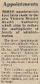 19811225 HEALTH AUTHORITY APPOINTMENTS CN